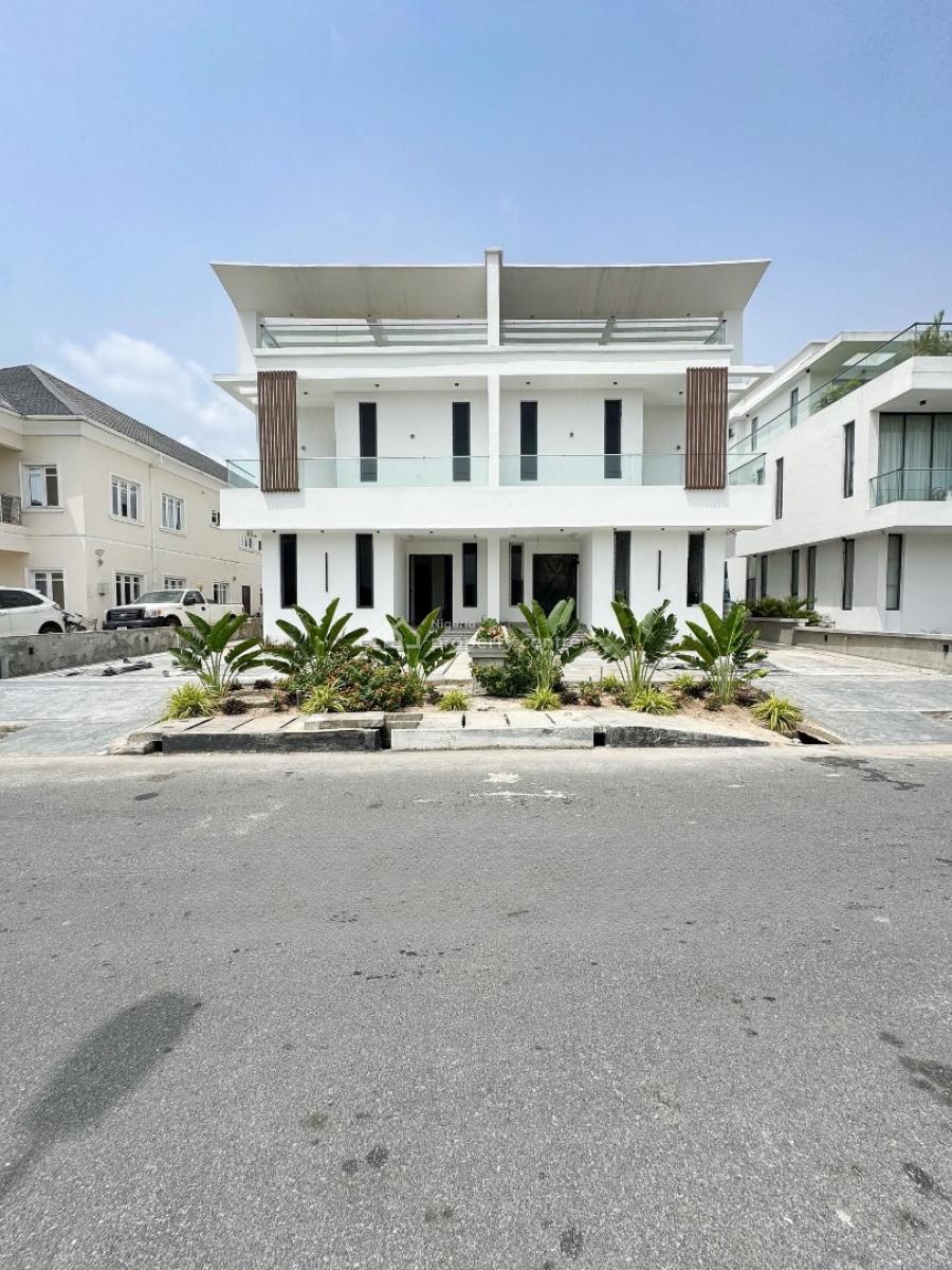 Contemporary 5 Bedroom Semi Detached Duplex with Bq, Pool & Rooftop, 5 Bedroom Duplex Located in a Well Secured Estate, Ikate, Lekki, Lagos, Semi-detached Duplex for Sale