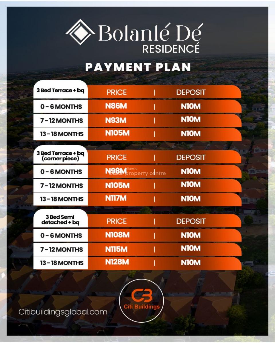 Luxury 3 Bedroom Semi Detached Duplex + Bq with Cofo, Bolanle Residence, Inside Richland Gardens, Bogije, Ibeju Lekki, Lagos, Semi-detached Duplex for Sale