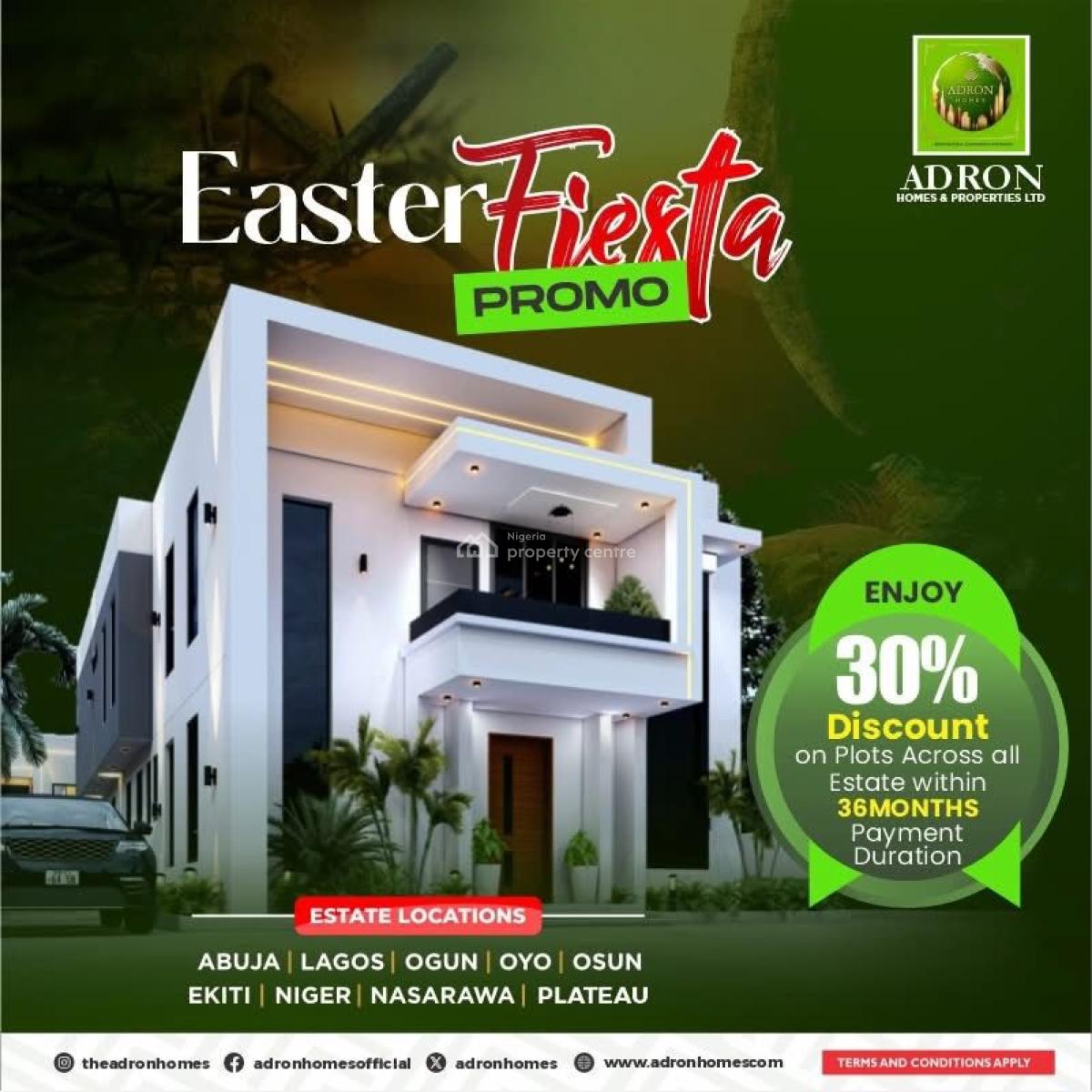 Adron Homes Easter Promo 2026 Landed Property, City Park and Gardens Estate Opposite Cocacola Company Asejire Ibadan, Ibadan, Oyo, Mixed-use Land for Sale