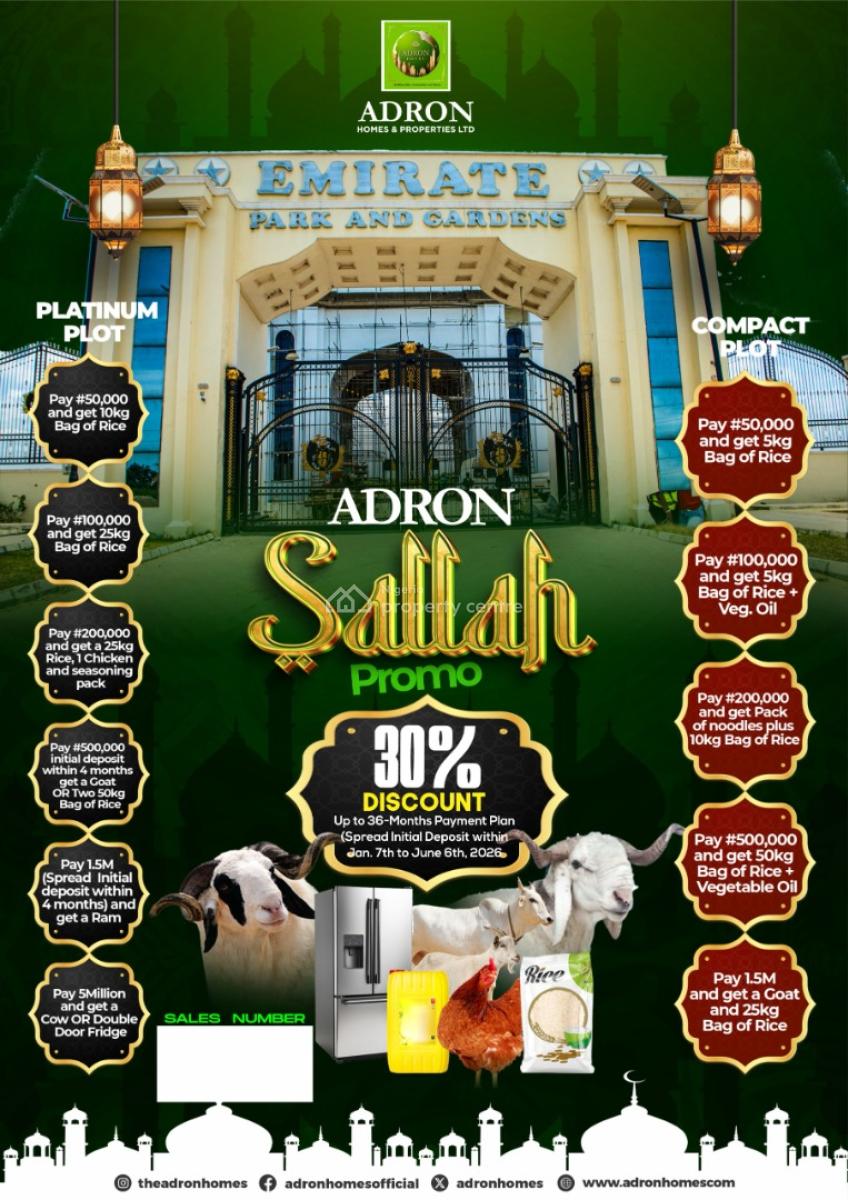 Adron Homes Sallah/ileya Promo 2026 Landed Property, City Park and Gardens Estate, Ibadan, Oyo, Mixed-use Land for Sale