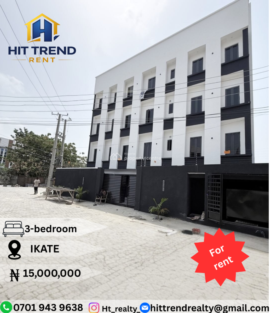 3 Bedroom Apartment, Ikate, Lekki, Lagos, Flat / Apartment for Rent
