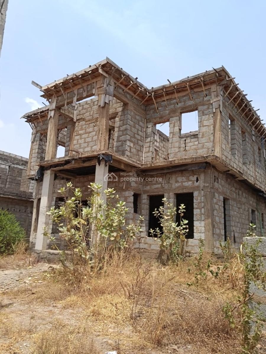 a Detached 5 Bedroom Duplex at a Carcass Level, Victoria City Estate, Lugbe District, Abuja, Detached Duplex for Sale