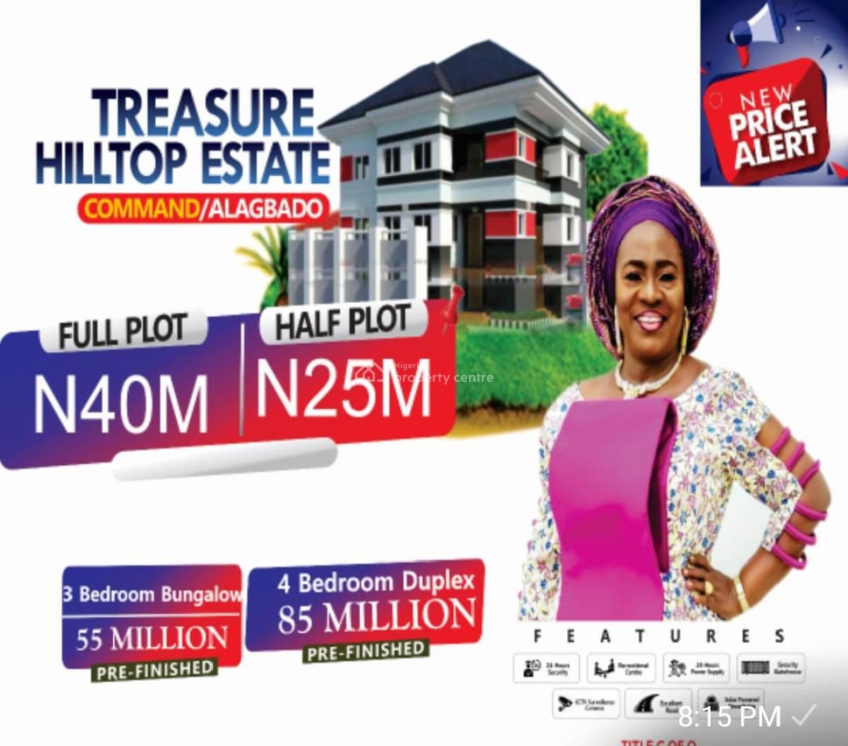 Luxury Bedroom Carcasses in Secured Estate, Treasure Hilltop Estate, Alagbado, Ifako-ijaiye, Lagos, Detached Duplex for Sale