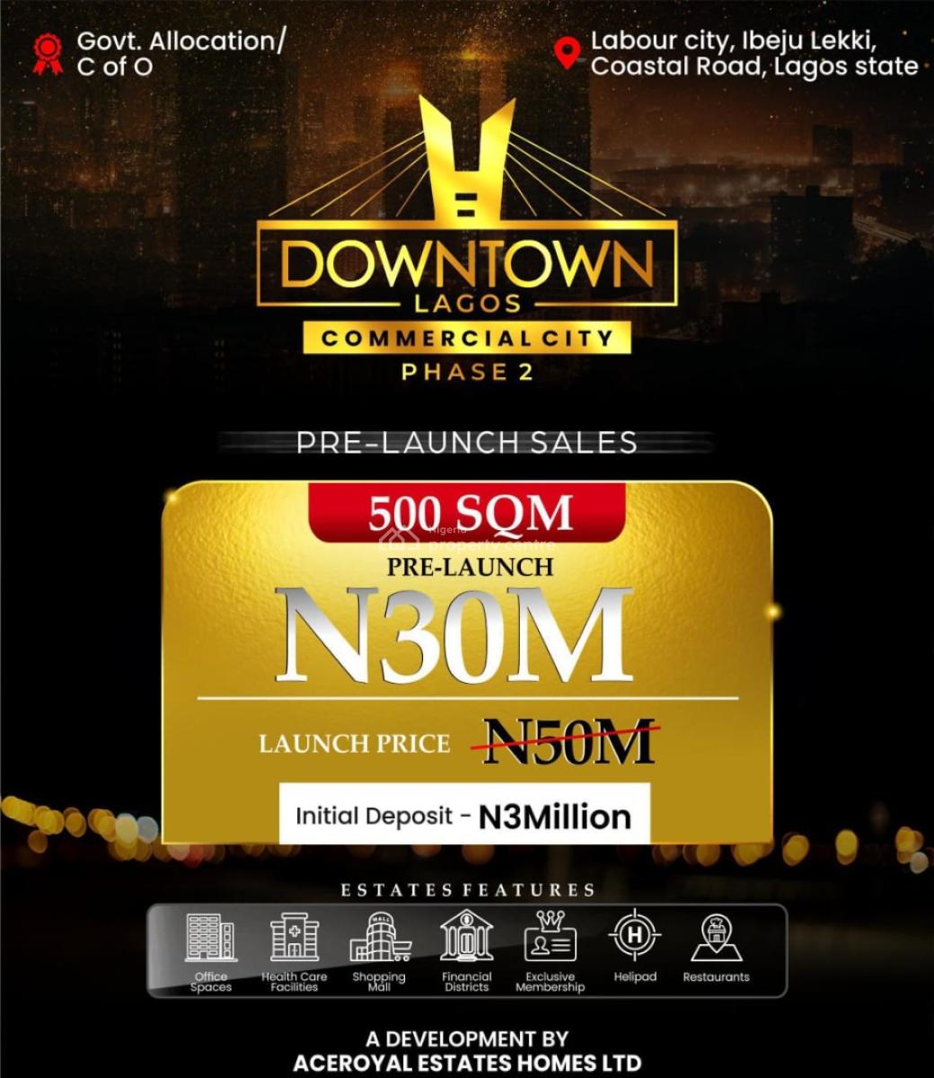 Commercial Plots with Government Allocated C of O., Labour City, Coastal Road, Ibeju Lekki, Lagos, Commercial Land for Sale