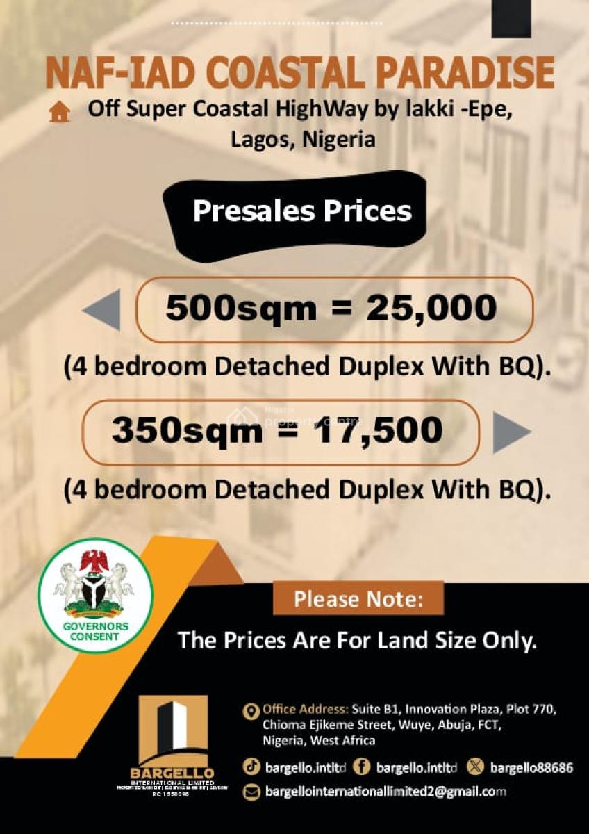 Massive Land at Coastal Paradise Development Site, Lekki -epe,by Coastal Super Highway, Lekki, Lagos, Residential Land for Sale