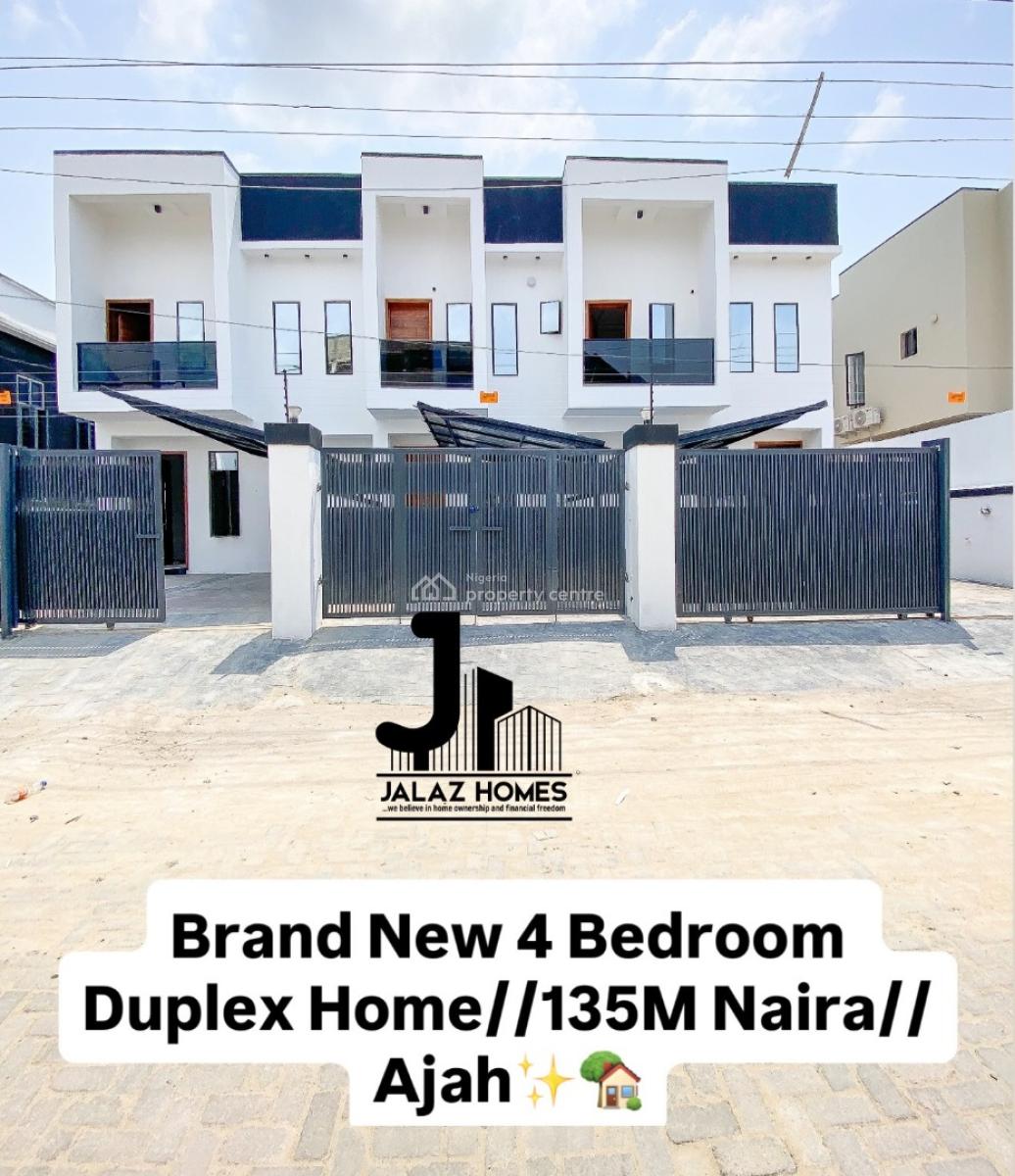 Brand New 4 Bedroom Terraced Duplex Home, Ajah, Lagos, House for Sale