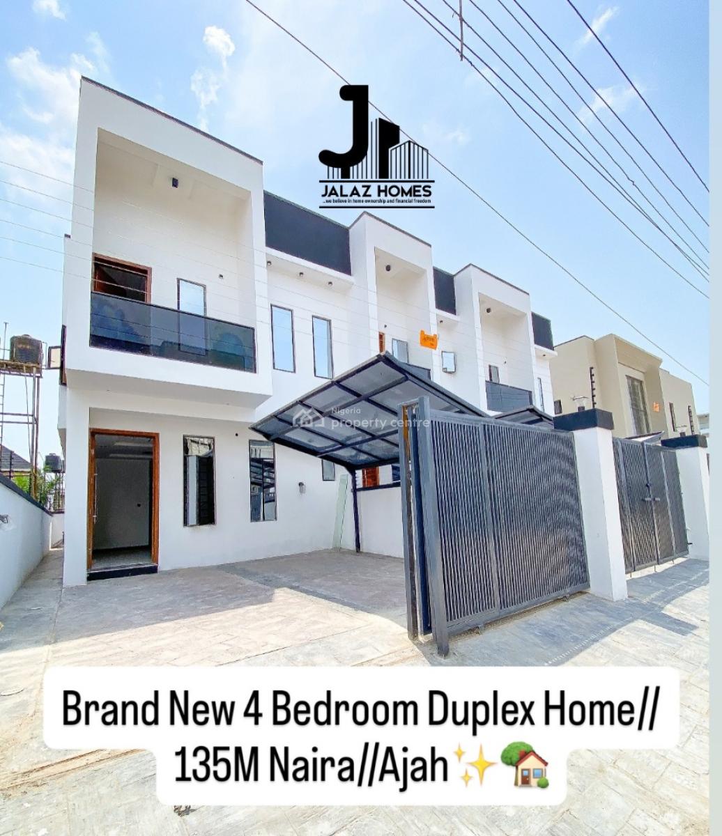 Brand New 4 Bedroom Terraced Duplex Home, Ajah, Lagos, House for Sale