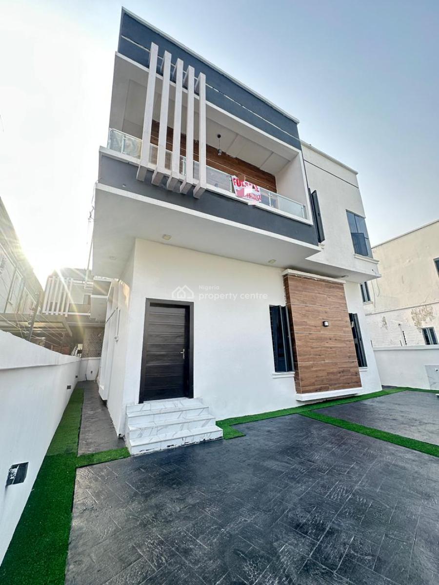 Spacious 5 Bedroom Fully Detached Duplex with Bq and Security House, Chevronn, Lekki, Lagos, Detached Duplex for Sale
