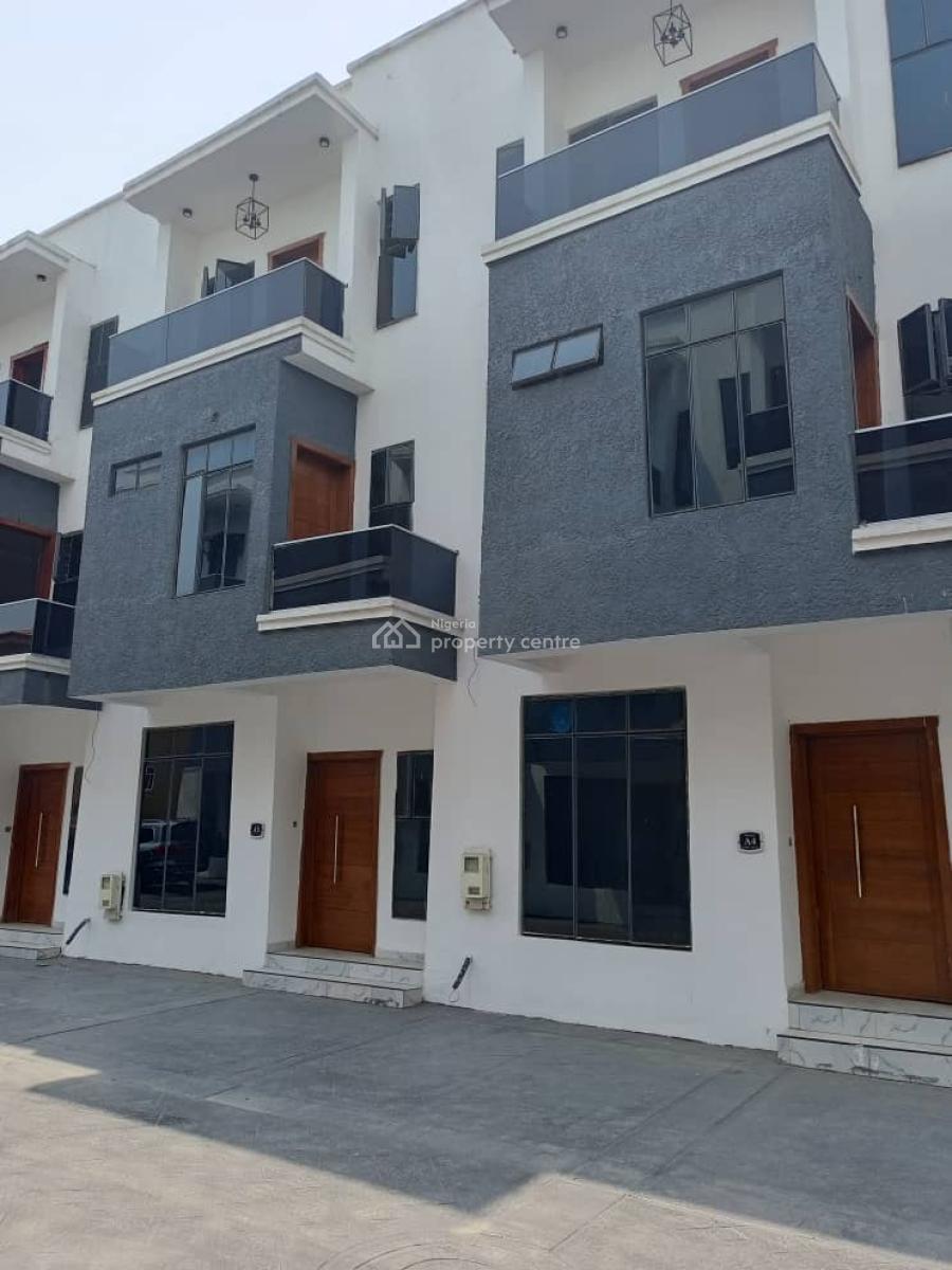 Contemporary Newly Built Spacious 4-bedroom Terrace Duplex with Bq, in a Secured Estate at Chevron Drive, Lekki, Lagos, Terraced Duplex for Sale