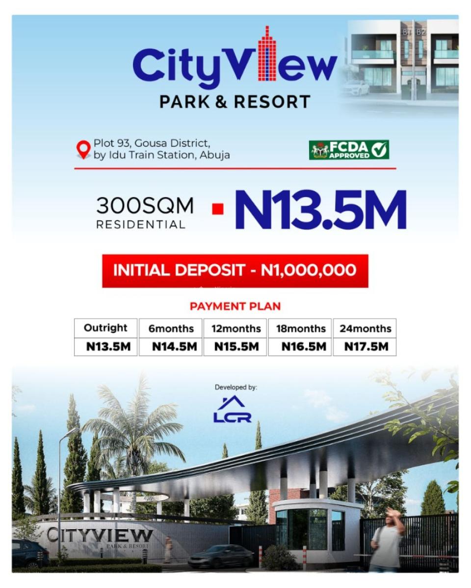 Buy and Build Land with R of O, City View Park & Resort, Gousa District, Central Business District, Abuja, Residential Land for Sale