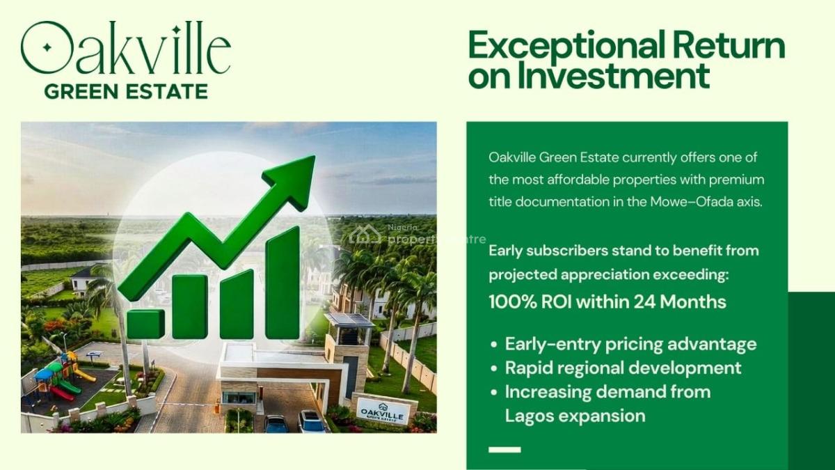 Luxury Land with C of O Document, Oak Ville Estate, Mowe Ofada, Ogun, Residential Land for Sale