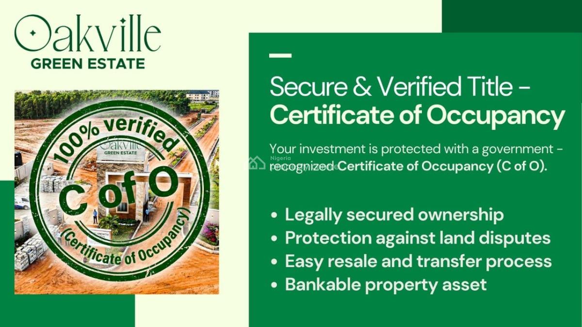 Luxury Land with C of O Document, Oak Ville Estate, Mowe Ofada, Ogun, Residential Land for Sale