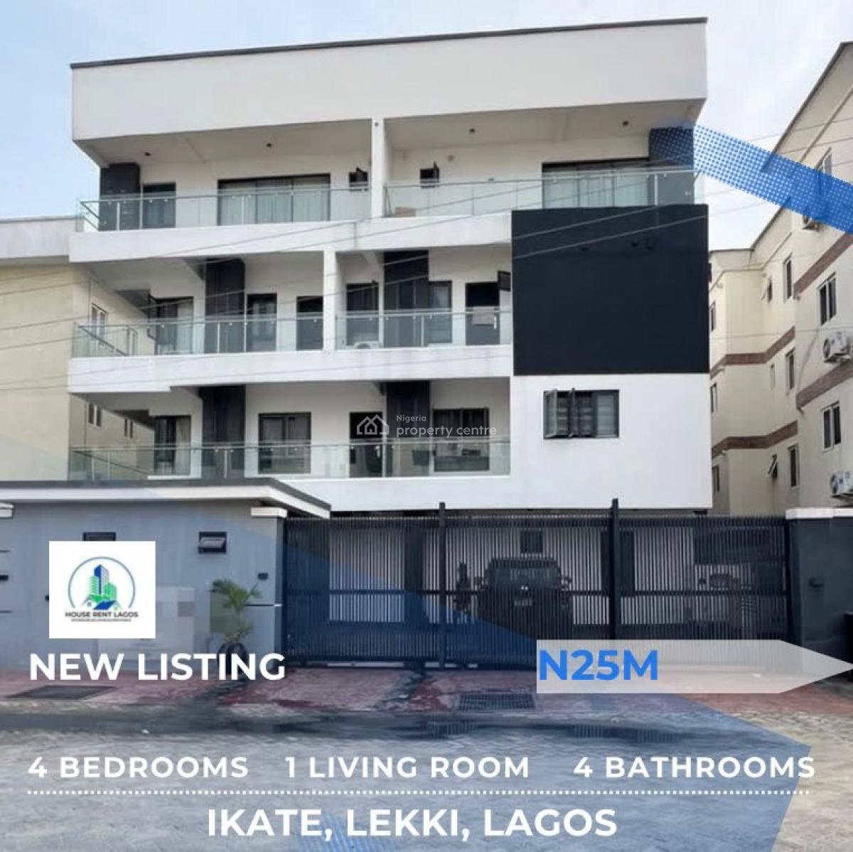 Luxury 4bedroom, Ikate, Lekki, Lagos, Terraced Duplex for Rent