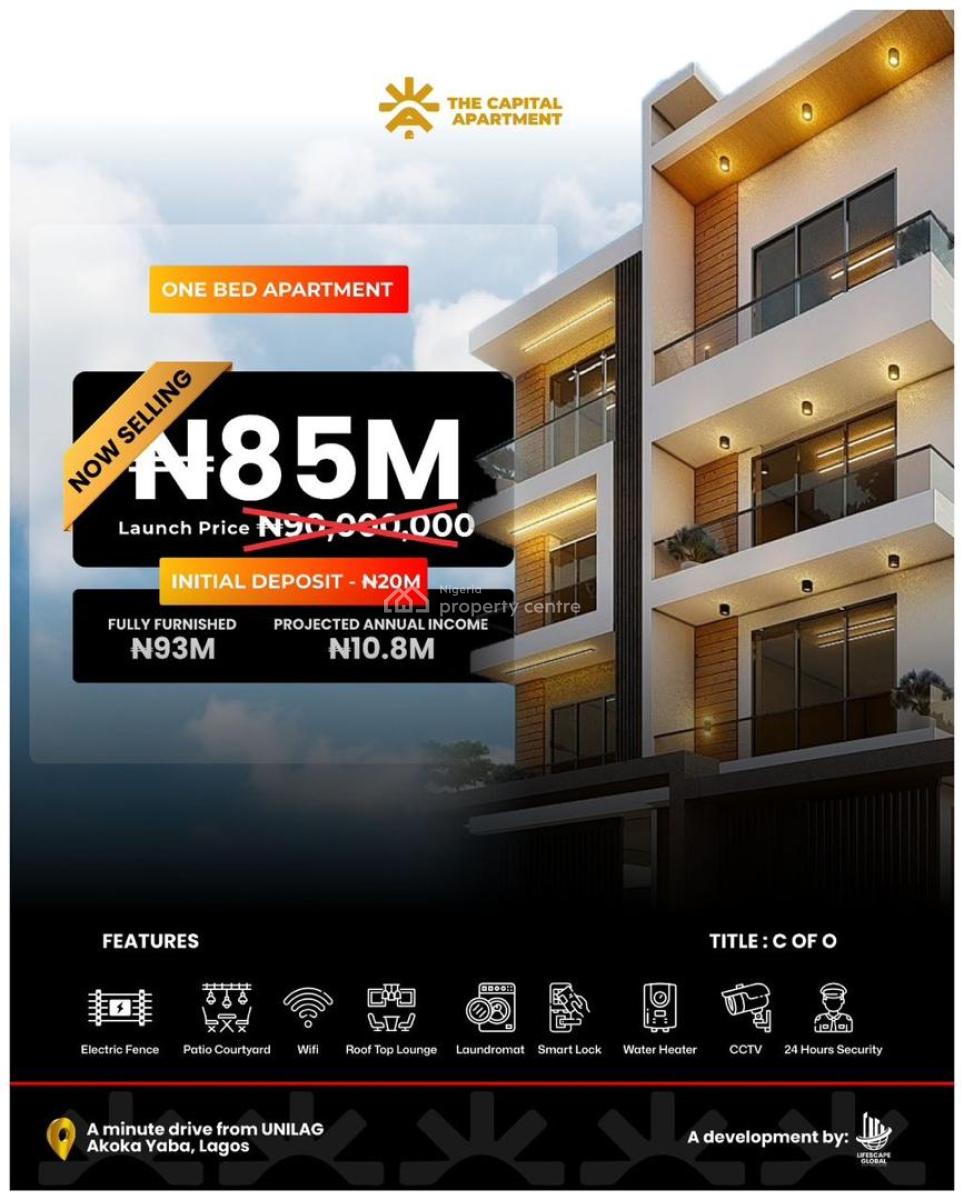 Earn Up to 11m Annual Income Off Capital Apartment - 1 Unit Left!!!, a Minute Drive From Unilag, Akoka, Yaba, Lagos, Mini Flat (room and Parlour) for Sale