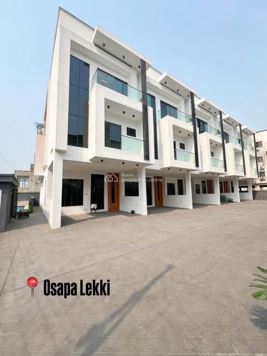 4 Bedroom Terrace Home with Roof Top Terrace, Osapa, Lekki, Lagos, Terraced Duplex for Sale