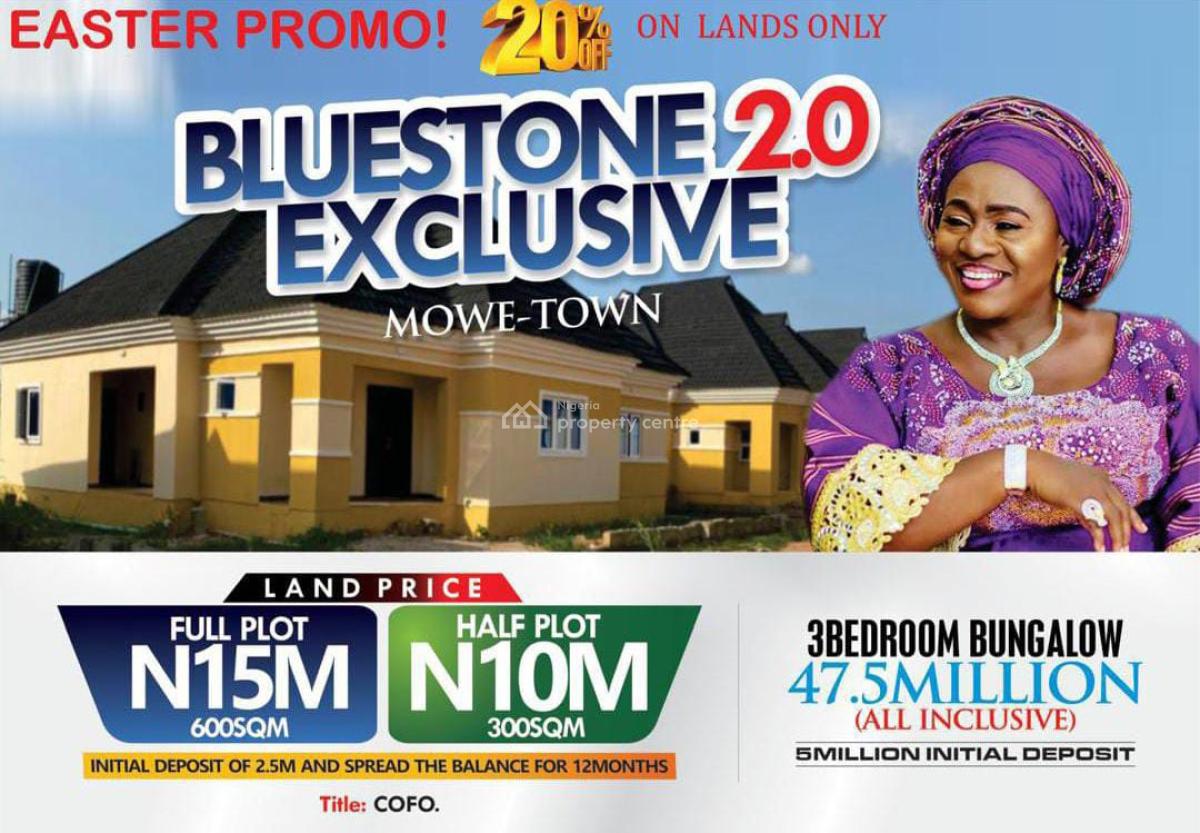 Luxury Affordable 3 Bedroom Bungalow with Cofo in Mowe, Bluestone Estate, Mowe Ofada, Ogun, Detached Bungalow for Sale