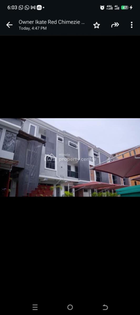 4 Bed Terrace Duplex with Swimming Pool, Gym and Bq !!!! Tltle:*approv, Ikate Elegushi, Lekki, Lagos, Terraced Duplex for Sale