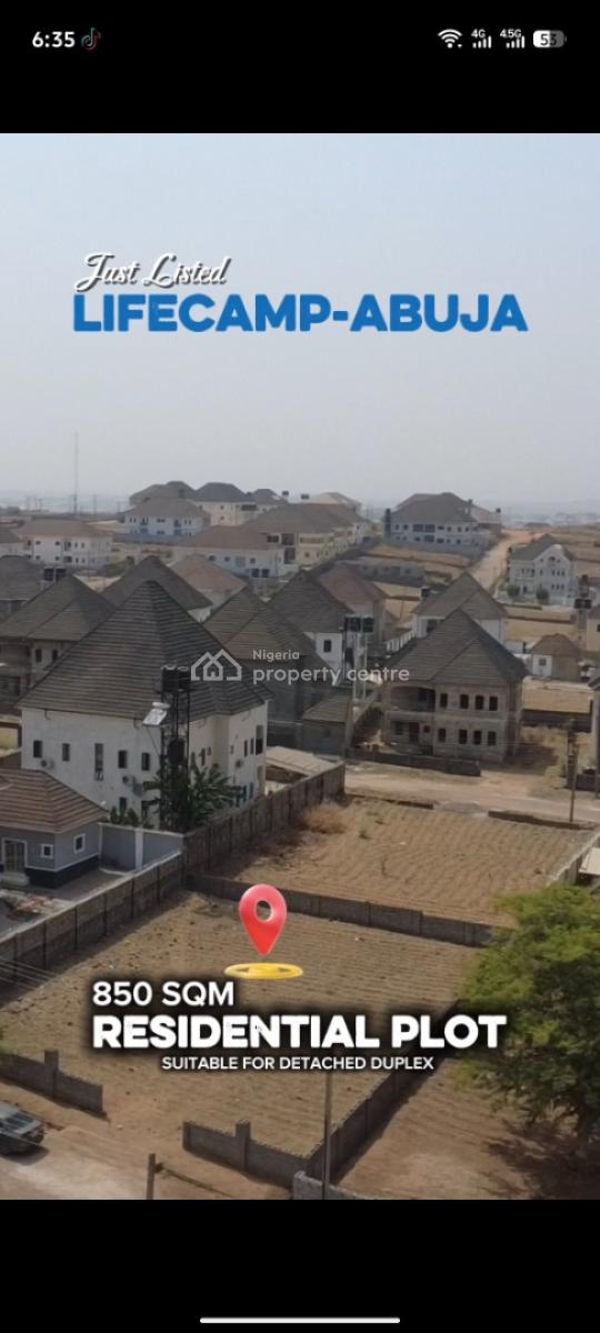 Residential Plot in One of The Most Secure and Built-up Estates, Life Camp, Abuja, Residential Land for Sale