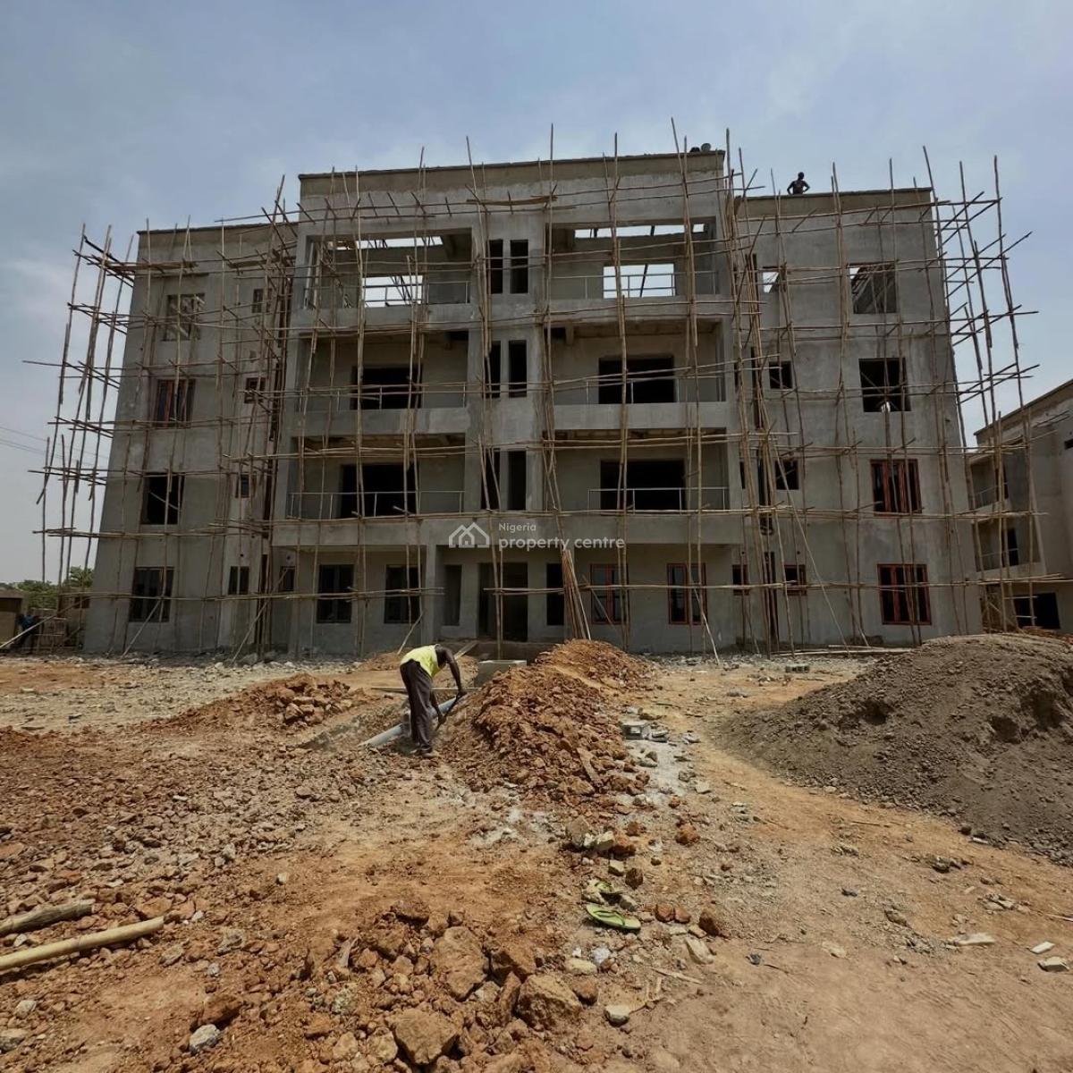 New 2-bedroom Apartment + Boys Quarters (semi-finished), Dakibiyu, Abuja, Block of Flats for Sale