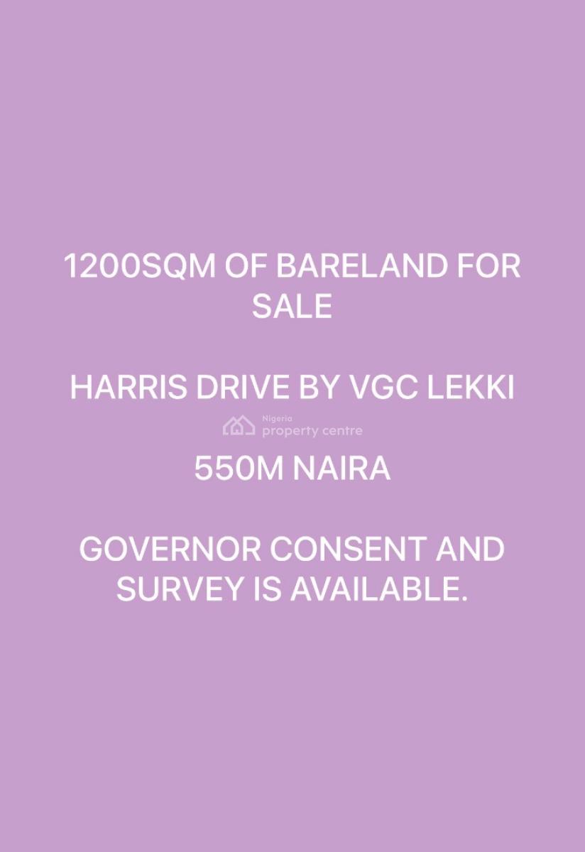 1200sqm Bareland, Harris Drive, Vgc, Lekki, Lagos, Mixed-use Land for Sale