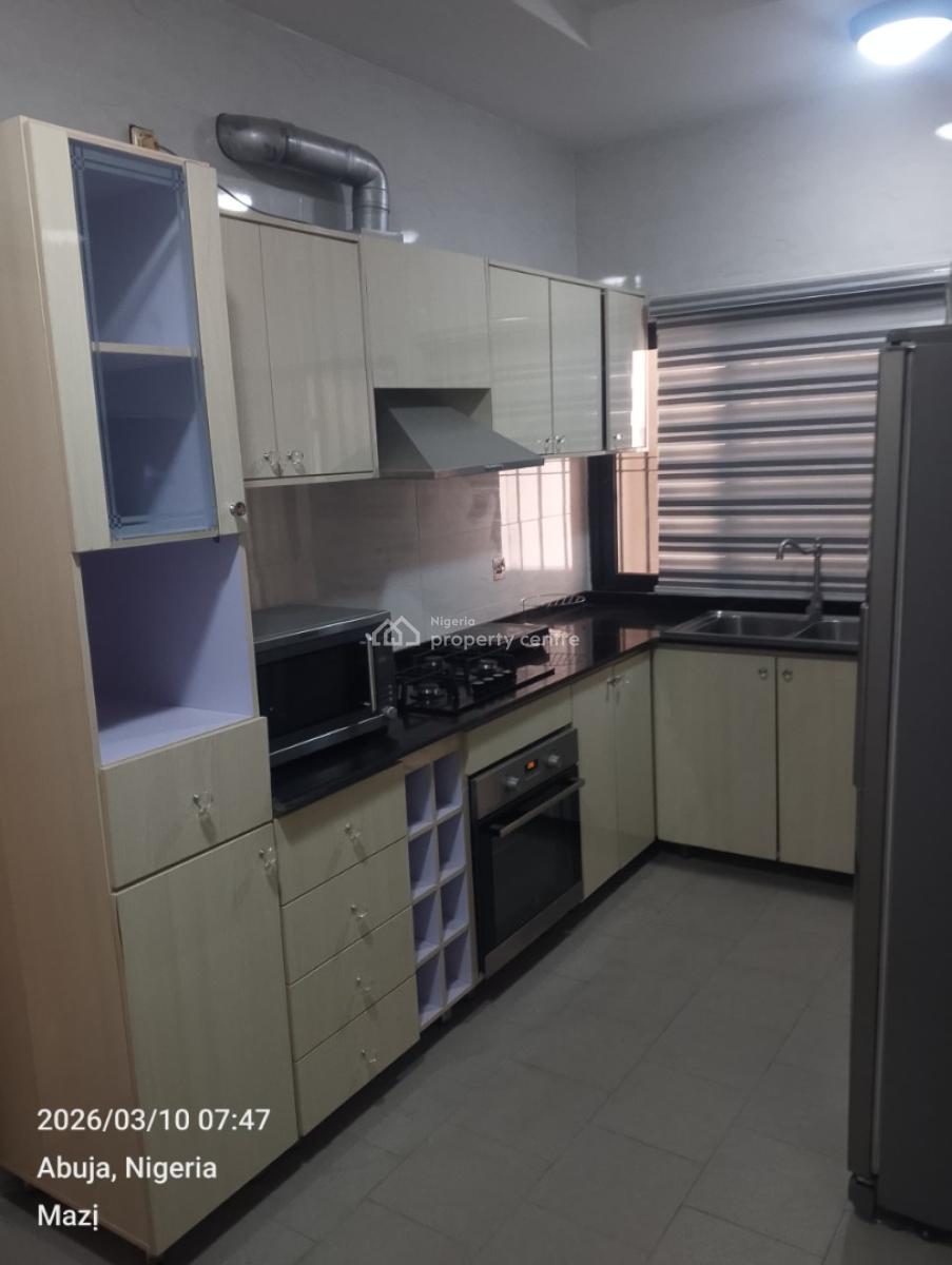 3 Bedroom Furnished & Serviced Apartment with Bq on The First Floor, Around British Village, Wuse 2, Abuja, Flat / Apartment for Rent