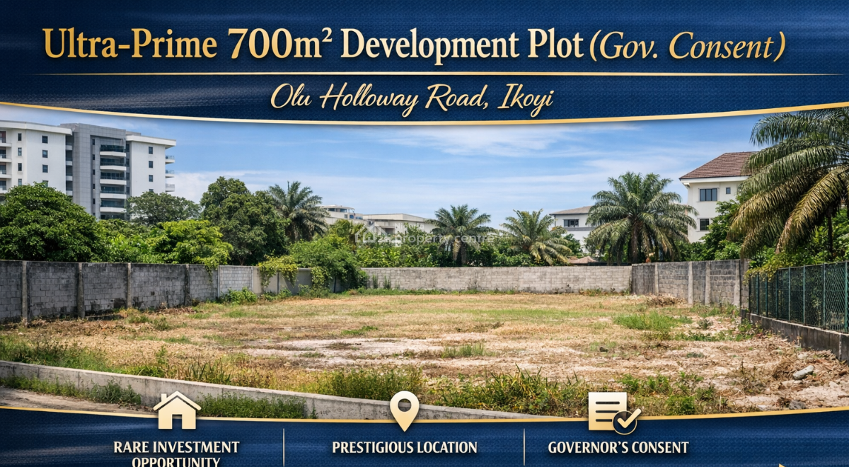 Ultra-prime 700sqm Development Plot of Land, Olu Holloway Road, Ikoyi, Lagos, Land for Sale