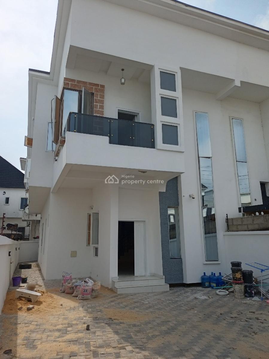 Sharp 4 Bedroom with Bq and Security House 4 Car Space, Osapa, Lekki, Lagos, Semi-detached Duplex for Rent