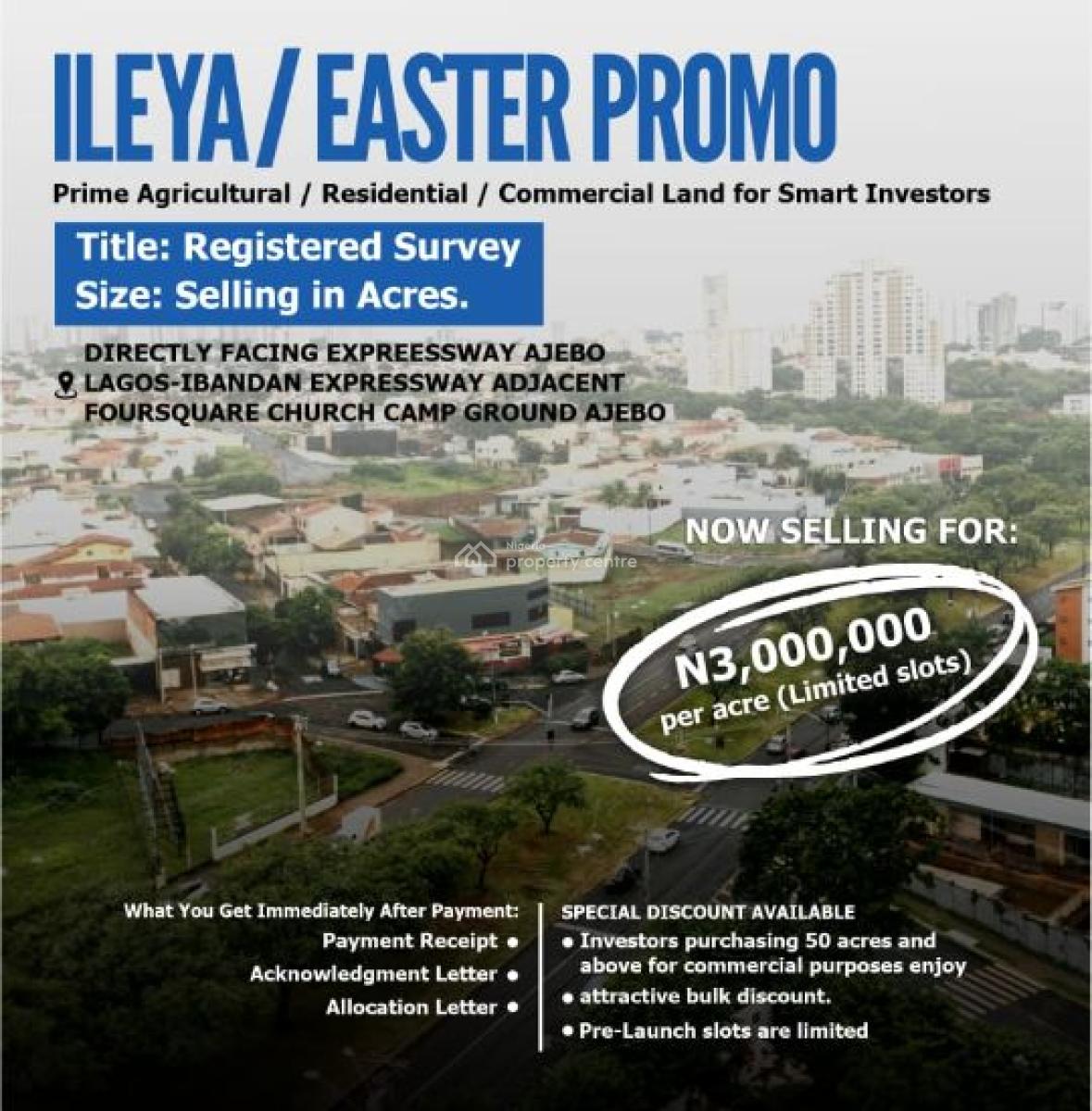 Up to 40/50 Acres and Above Available. Good for Estate, Industry Etc, Directly Facing Ajebo Main Road, Via Lagos - Ibadan Expressway, Obafemi Owode, Ogun, Mixed-use Land for Sale