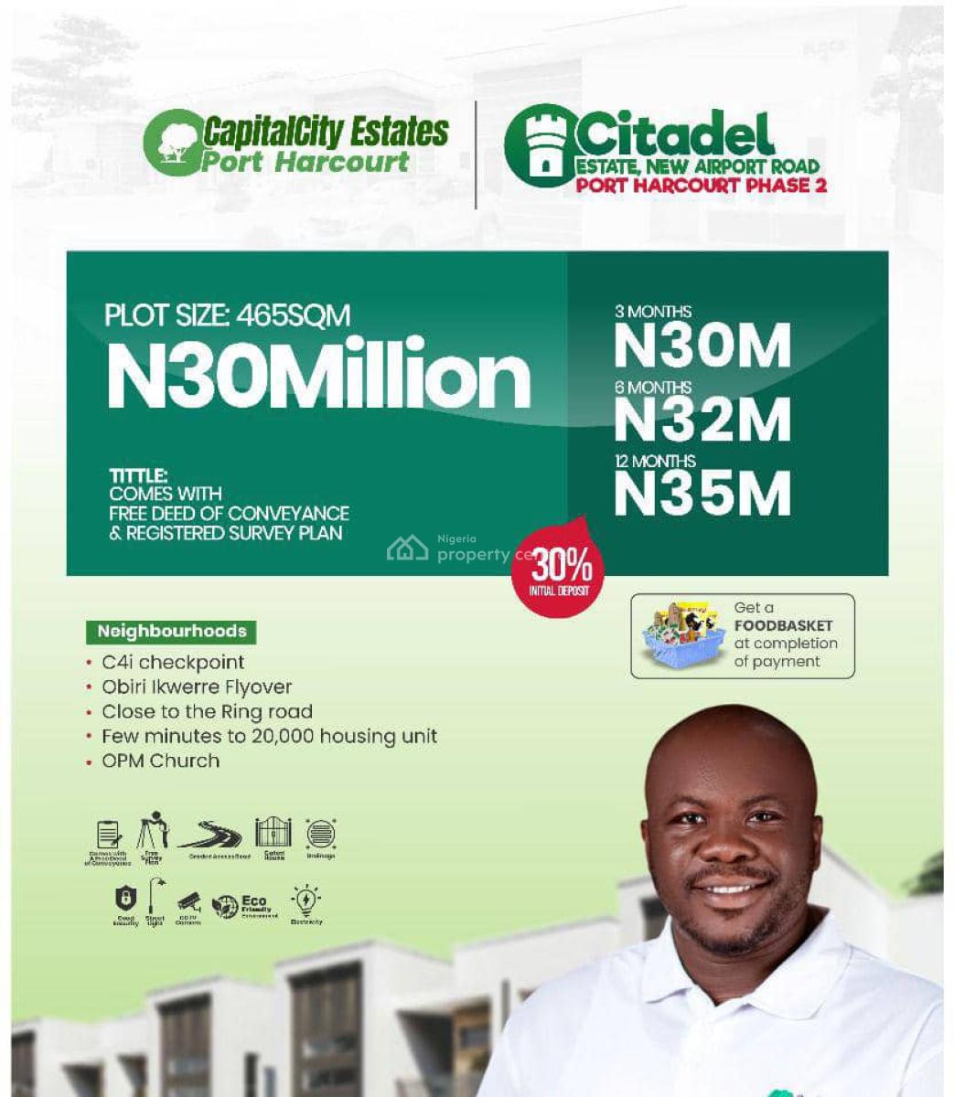 Buy and Build Land with 12 Months Payment Plan, New Airport Road, Port Harcourt, Rivers, Land for Sale