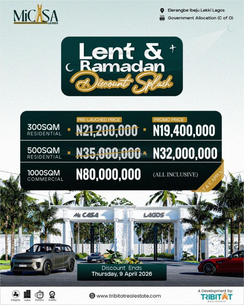 Secure Land Investment in a Government Approved Layout, Micasa, Eleranigbe, Ibeju Lekki, Lagos, Residential Land for Sale