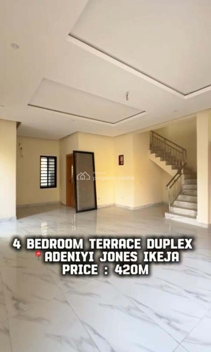 Spacious 4 Bedrooms Terrace Duplex with Bq, Adeniyi Jones, Ikeja, Lagos, Terraced Duplex for Sale