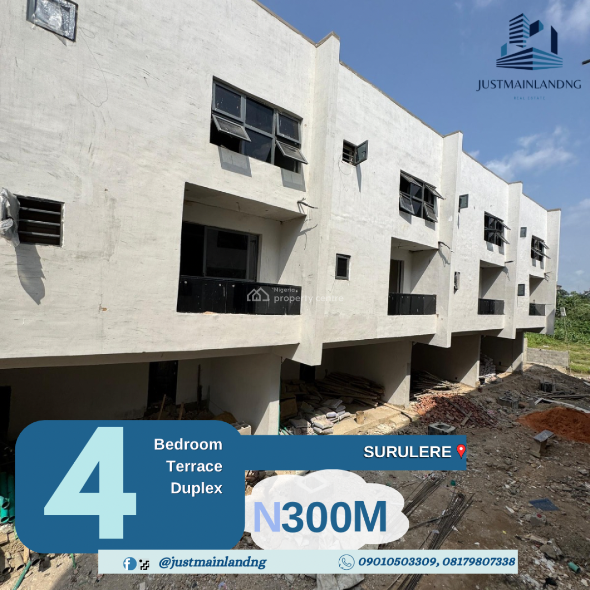 Exquisitely Built 4-bedroom Terrace Duplex, Surulere, Lagos, Terraced Duplex for Sale