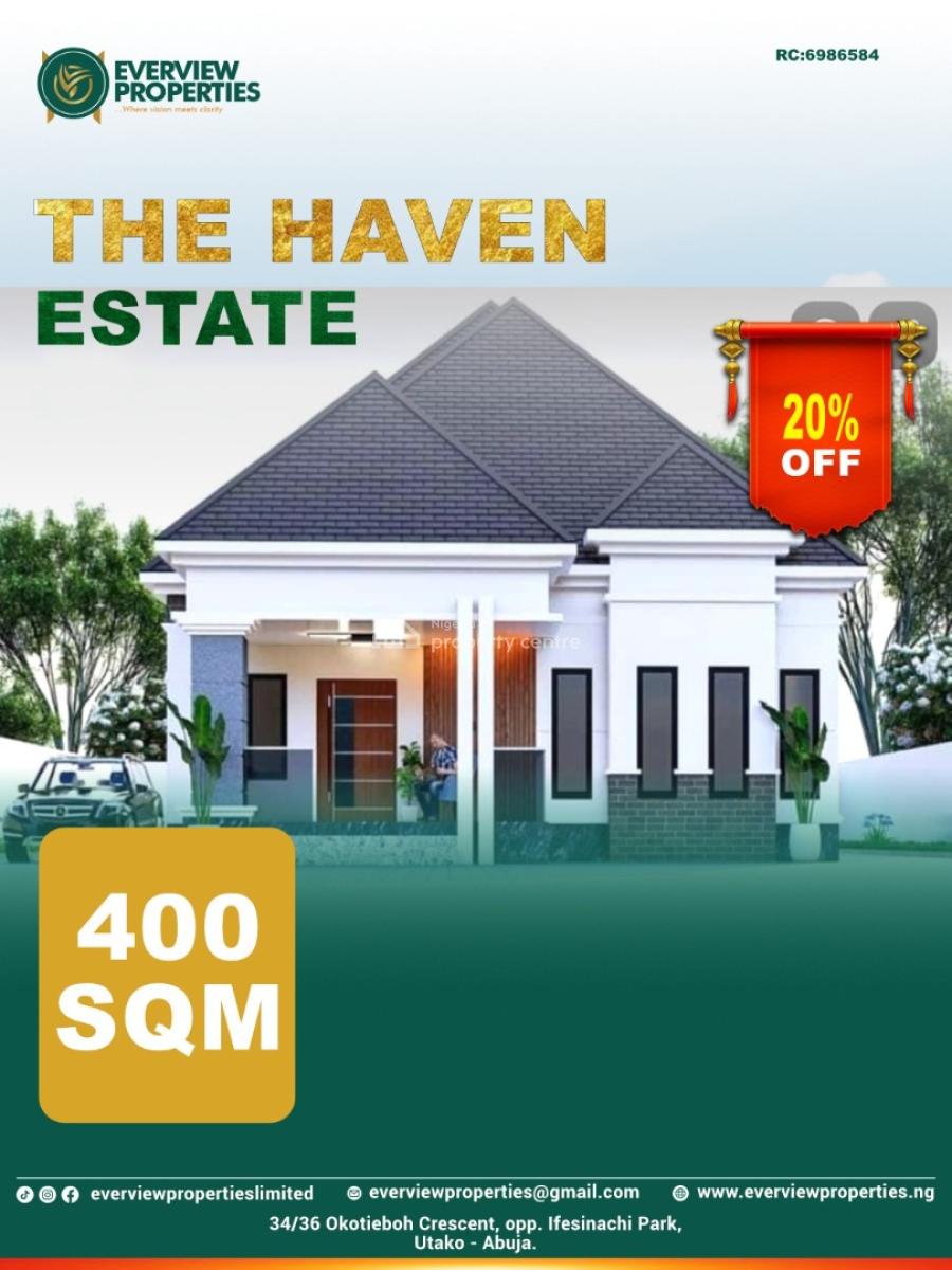 400sqm Plot for a 3-bedroom Fully Detached Bungalow, Directly Opposite Unions Homes Estate, Barbados Hotel Behind Market Sq, Kuje, Abuja, Residential Land for Sale