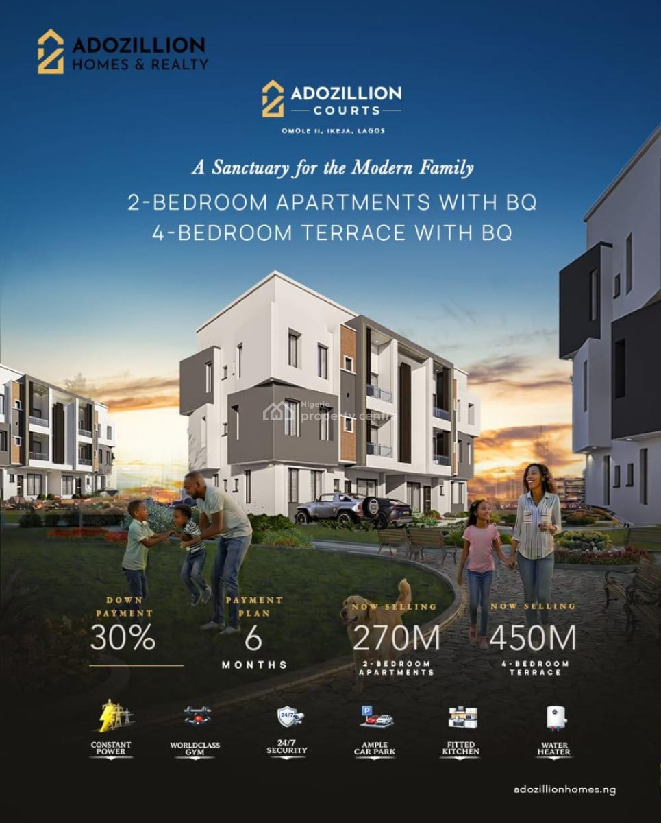 Luxury 4-bedroom Terrace Duplex in a Premium Estate, Adozillion Court, Omole Phase 2, Ikeja, Lagos, Terraced Duplex for Sale