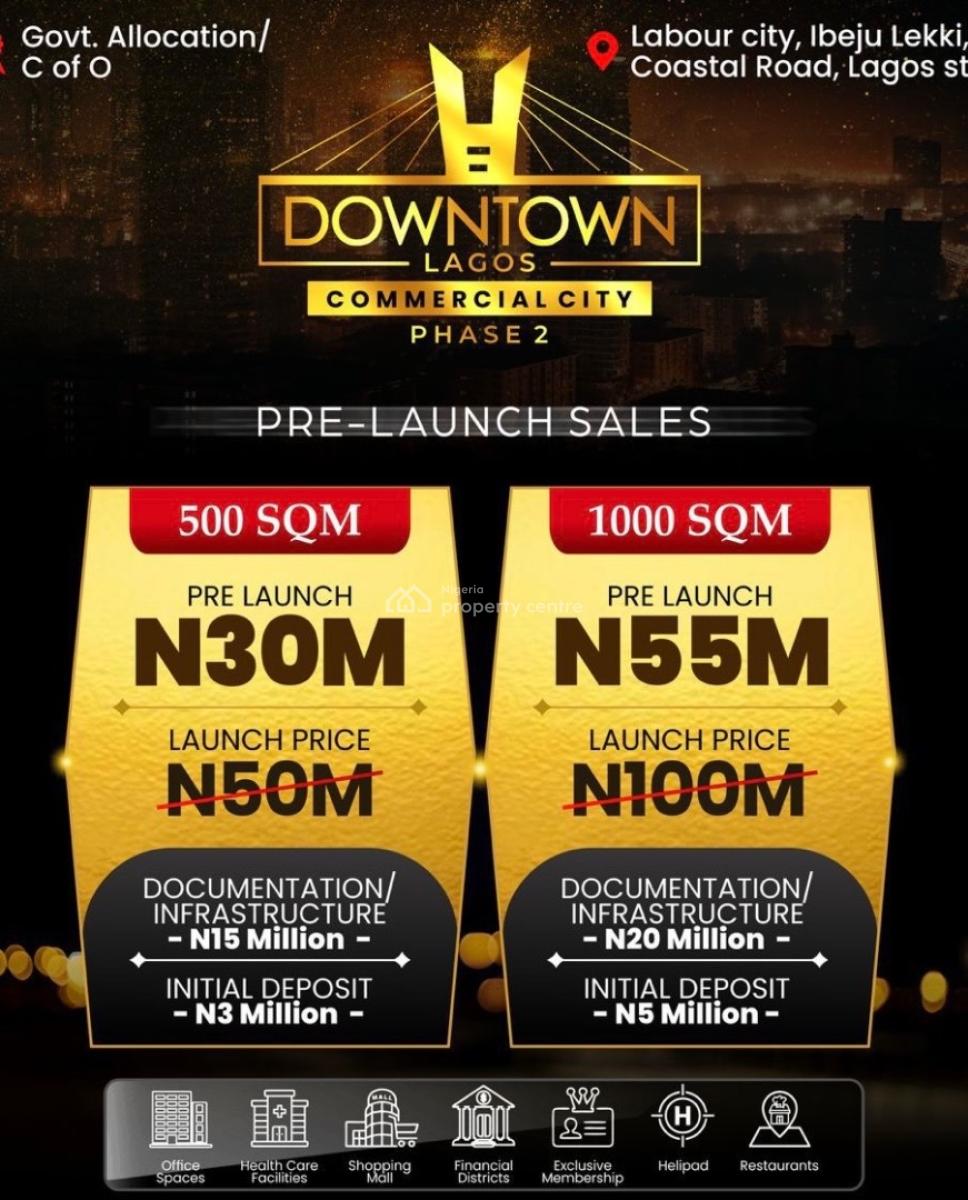 Developed Dry Land for Commercial Purposes with C of O, Downtown Commercial Located Directly Facing Lagos-calabar Expressway, Ibeju Lekki, Lagos, Commercial Land for Sale