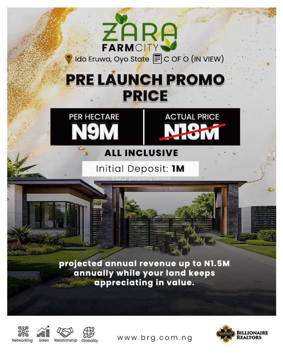 a Unique Farm-residential Investment* Designed for Smart Investors, Zara Farm City - Ido / Ido-eruwa Axis,, Ibadan, Oyo, Commercial Land for Sale