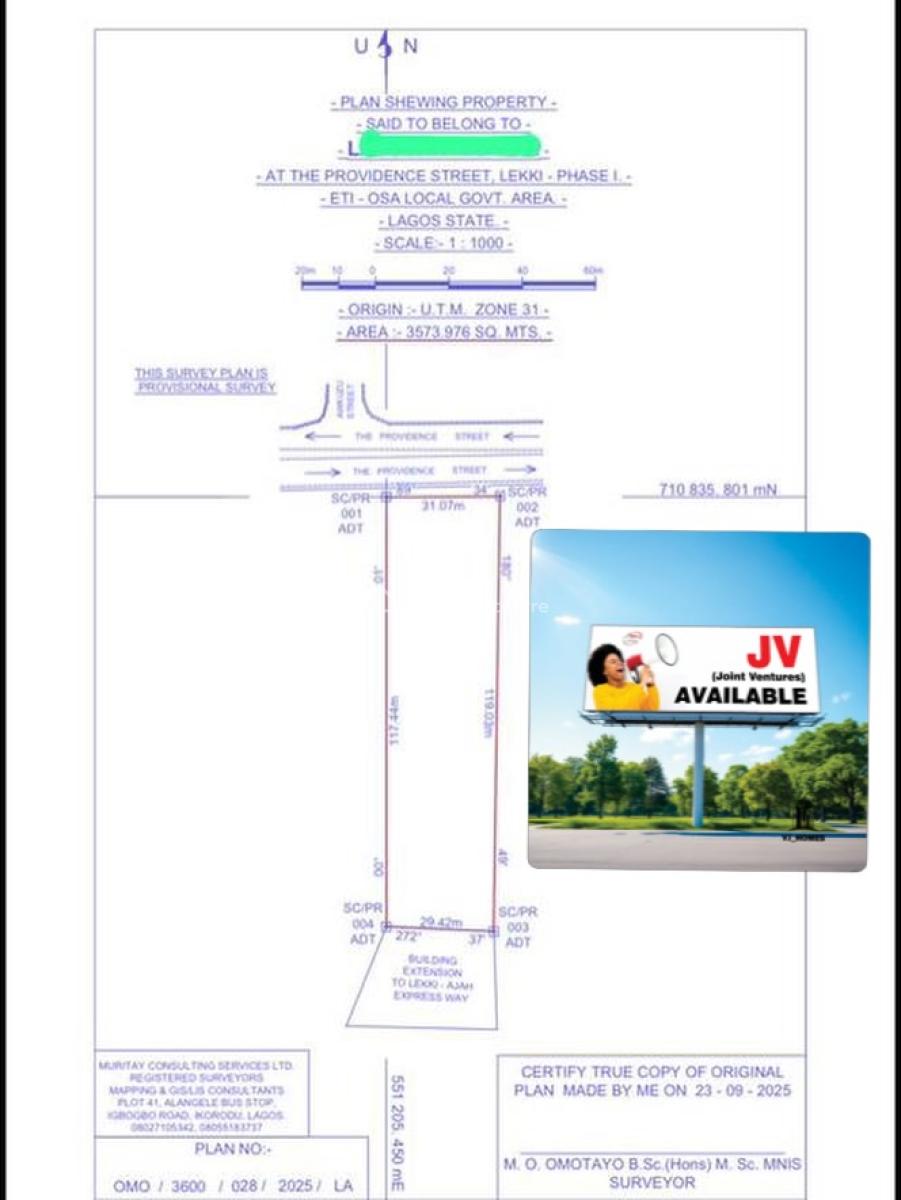 3573sqm Land, Providence Street, Lekki Phase 1, Lekki, Lagos, Land Joint Venture