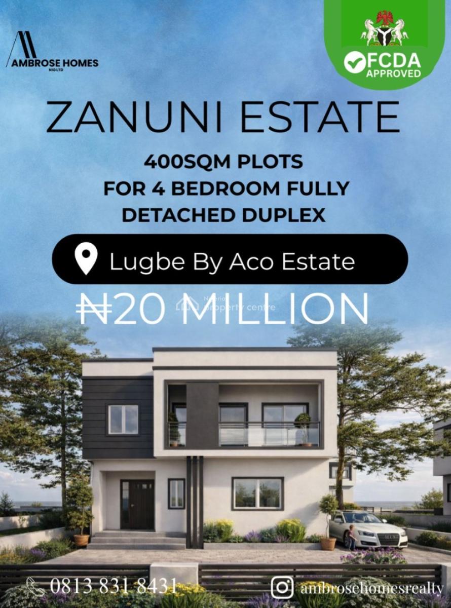 New Listing - 400 Sqm Estate Plots, Zanuni Homes Estate, By Aco Estate, Lugbe District, Abuja, Residential Land for Sale