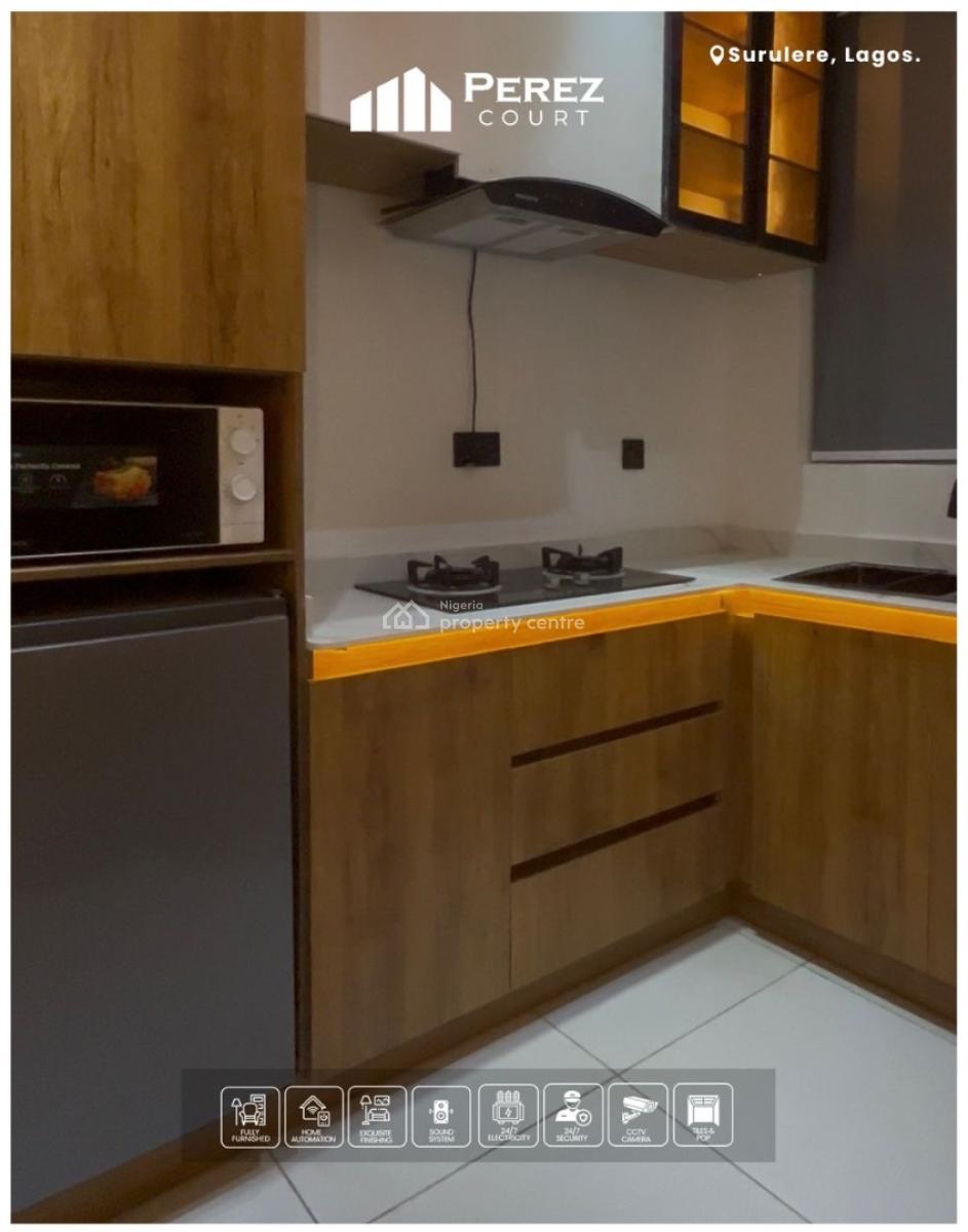 Premium Furnished 2 Bedroom Apartment -- Ideal for Investment, Fully Furnished with Smart Home Automation in a Busy Environment, Surulere, Lagos, Block of Flats for Sale