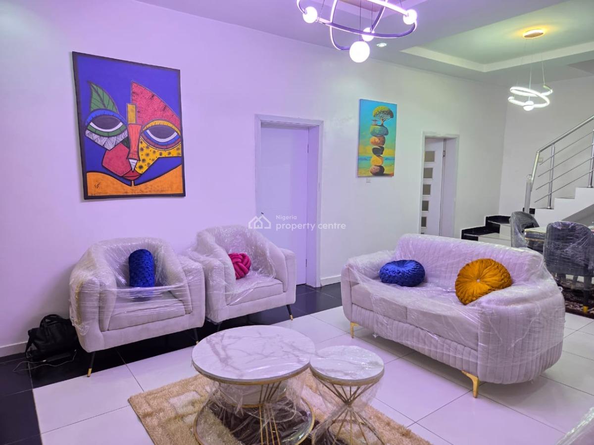 Luxury Furnished 4 Bedroom Terrace Duplex in a Secured Estate, Susan Orji Street, Royal View Estate. in Proximity to Iogc Filling Sta, Ikota, Lekki, Lagos, Terraced Duplex Short Let
