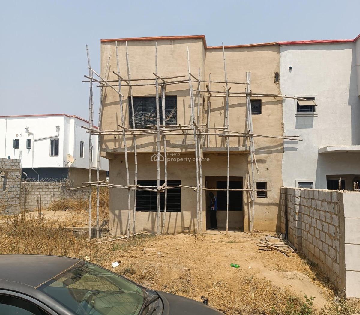 a 4 Bedroom Terraced Duplex Carcass in an Estate, Crown Vista Estate Around Nut Axis, Along Airport Road, Lugbe District, Abuja, Terraced Duplex for Sale