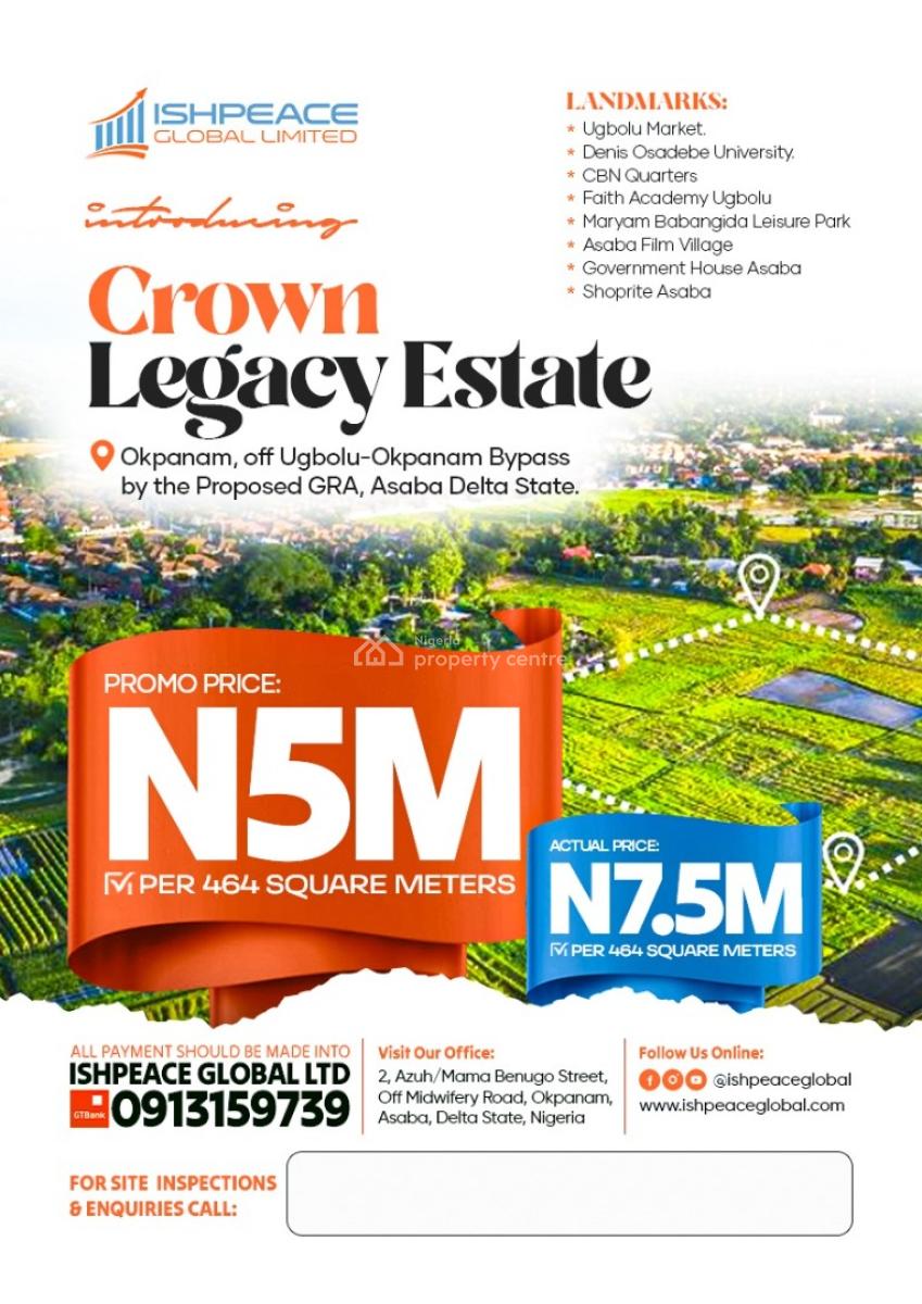 Land, Okpanam,  By Ugbolu- Okpanam Bypass, Oshimili North, Delta, Mixed-use Land for Sale