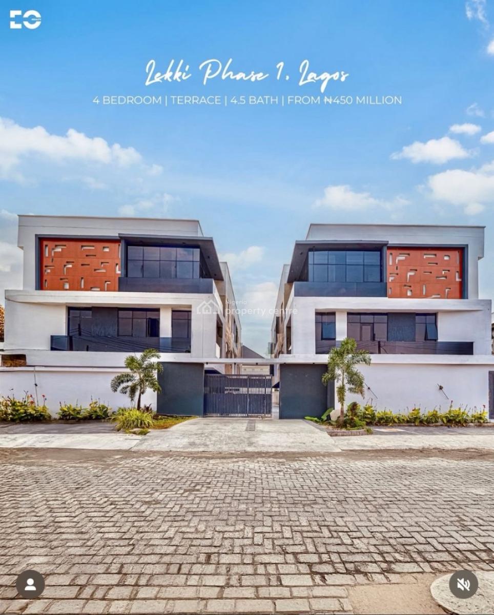 Four Bedroom Terraced with Bq, Off Admiralty Way, Lekki Phase 1, Lekki, Lagos, Terraced Duplex for Sale