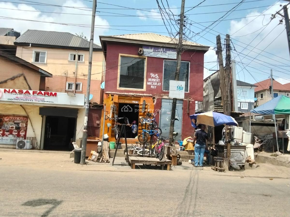 Corner Piece Commercial Building with 6 Shops, Directly on Herbert Marculey Way, Adekunle, Yaba, Lagos, Office Space for Rent