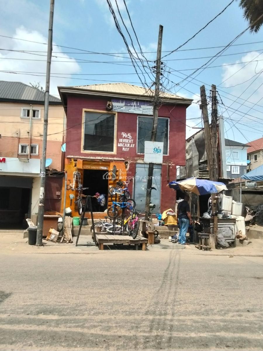 Corner Piece Commercial Building with 6 Shops, Directly on Herbert Marculey Way, Adekunle, Yaba, Lagos, Office Space for Rent