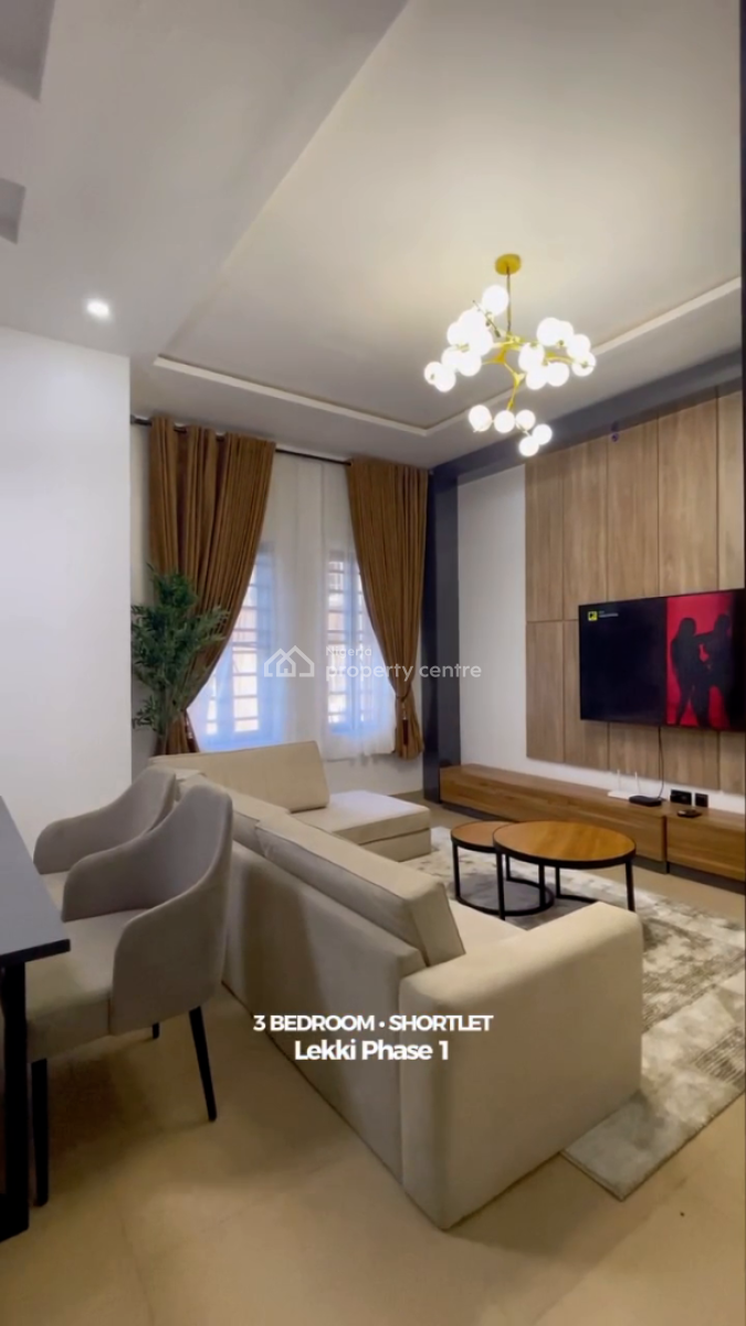 Nicely Furnished 3 Bedroom Apartment, Lekki Phase 1, Lekki, Lagos, Flat / Apartment Short Let