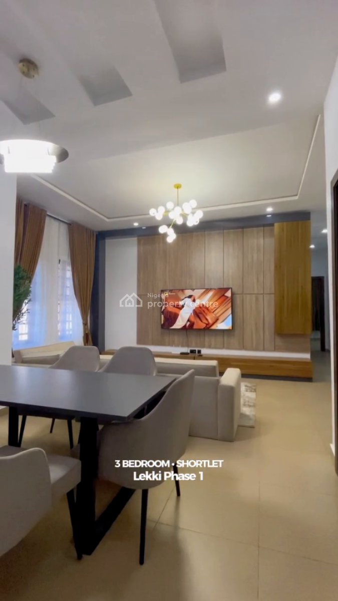 Nicely Furnished 3 Bedroom Apartment, Lekki Phase 1, Lekki, Lagos, Flat / Apartment Short Let