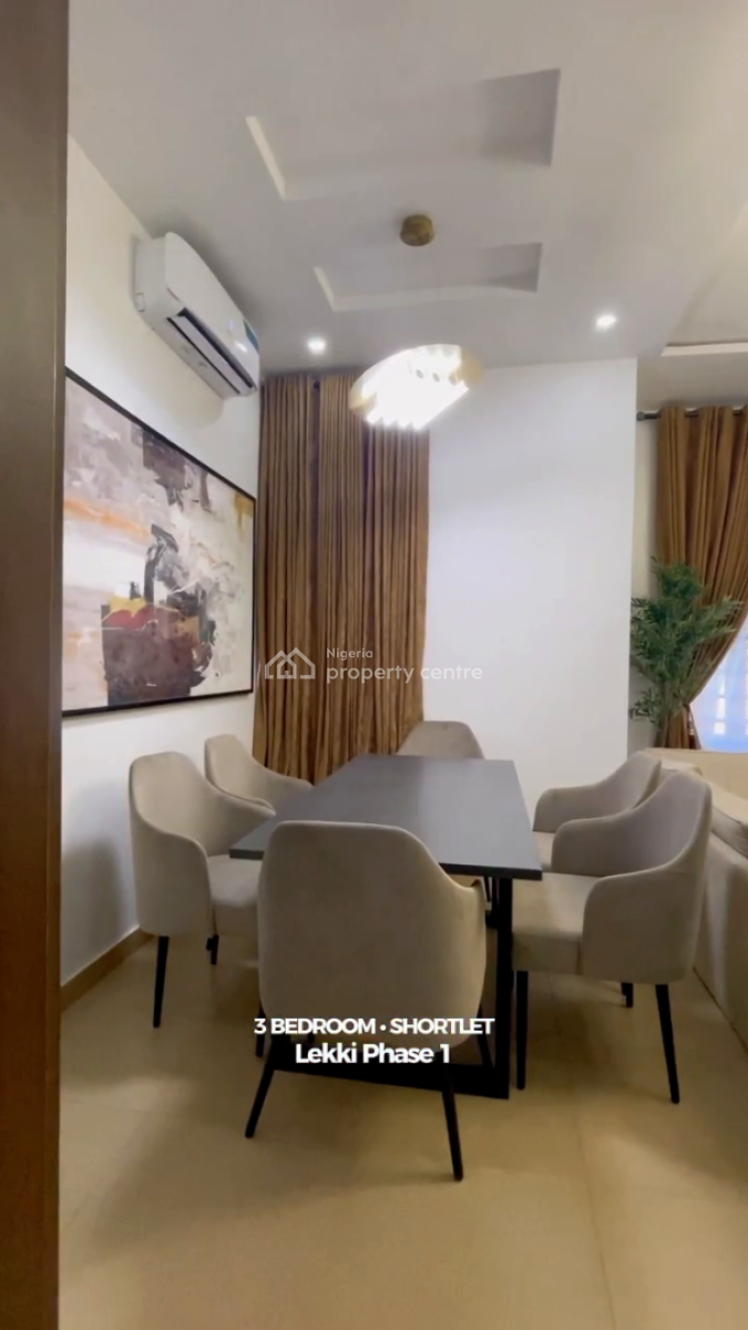 Nicely Furnished 3 Bedroom Apartment, Lekki Phase 1, Lekki, Lagos, Flat / Apartment Short Let