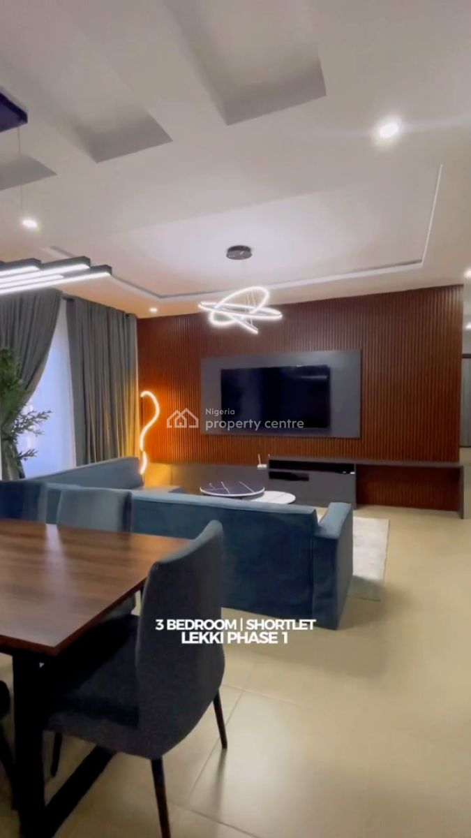 Nicely Furnished 3 Bedroom Apartment, Lekki Phase 1, Lekki, Lagos, Flat / Apartment Short Let