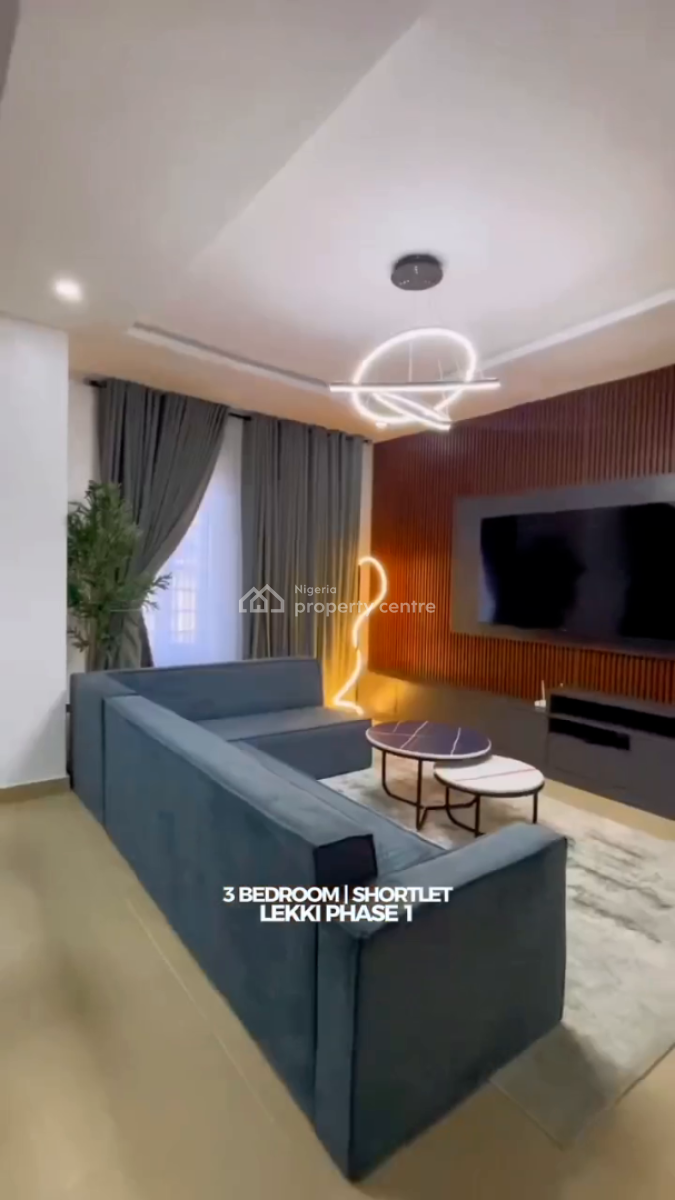 Nicely Furnished 3 Bedroom Apartment, Lekki Phase 1, Lekki, Lagos, Flat / Apartment Short Let